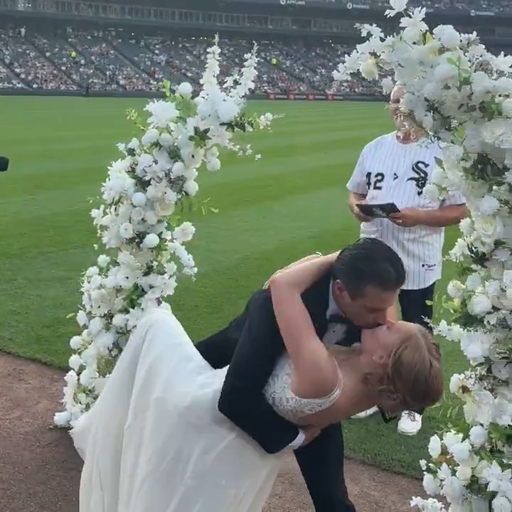 The Chicago White Sox hosted the first ever in-game wedding at an MLB game