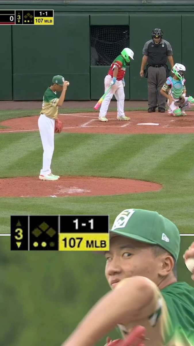 Lin Chin-Tse, de solo 12 años, con lanzamientos equivalentes a 101-107 MPH en MLB. ⚾🔥 #LLWS #LLBWS