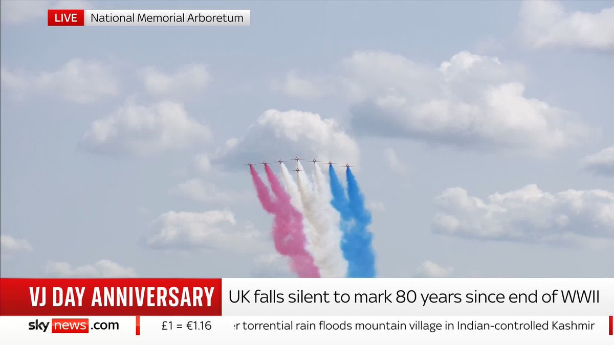 The UK falls silent to mark the 80th anniversary of VJ Day and the end of the Second World War. Live: 📺 Sky 501 and YouTube