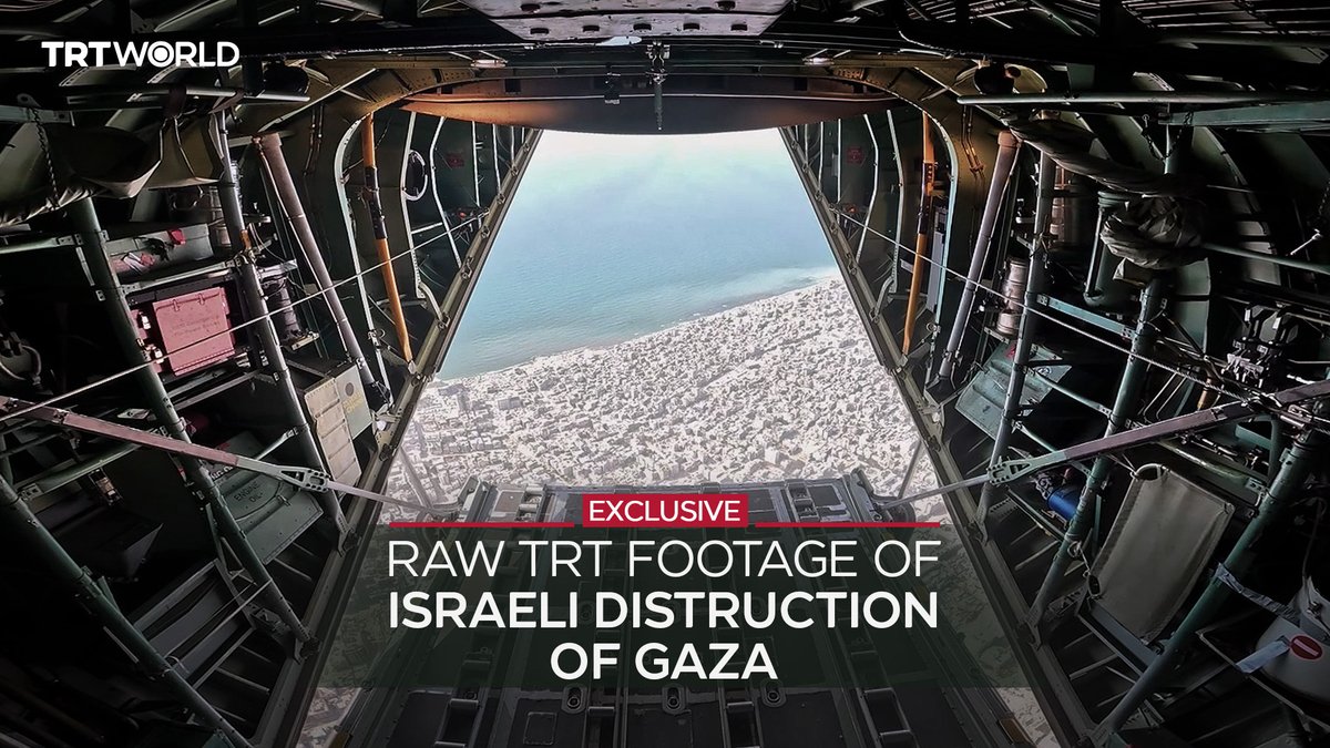 RAW footage: TRT captures Israel’s mass destruction of Gaza from a plane, showing entire neighbourhoods reduced to rubble