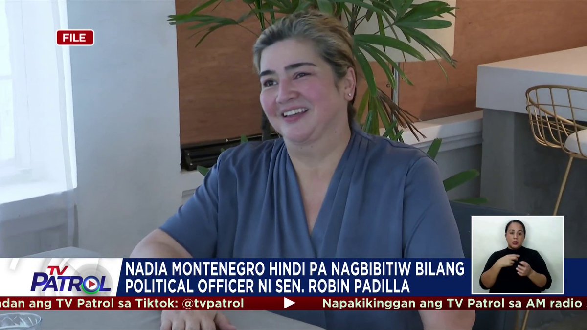 Pinapa-drug test ang political officer ni Senador Robin Padilla na si Nadia Montenegro sa gitna ng isyu ng umano'y paggamit ng marijuana sa Senado. Nilinaw ng tanggapan ng senador na hindi nag-resign ang aktres kundi pinag-leave muna sa trabaho.