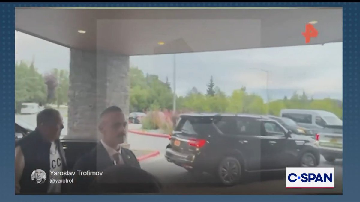 CLIP: Russian Foreign Minister Sergey Lavrov arrived in Alaska wearing a CCCP shirt. (via @cspanWJ)