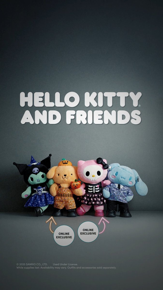 the sanrio halloween build a bears habe finally dropped!!