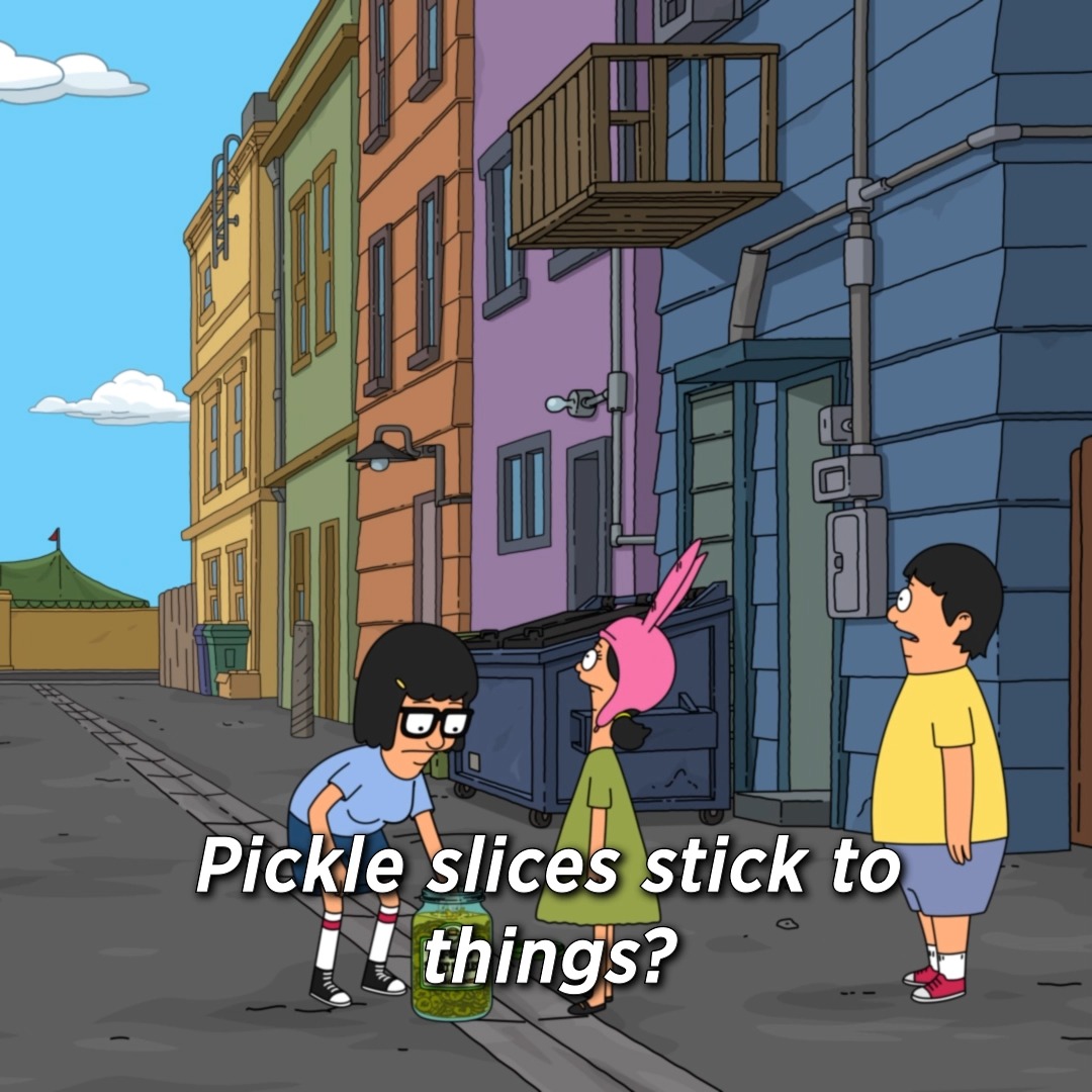 sticky pickles? you mean stickles 🥒 stream the #bobsburgers season 15 finale now on Hulu!