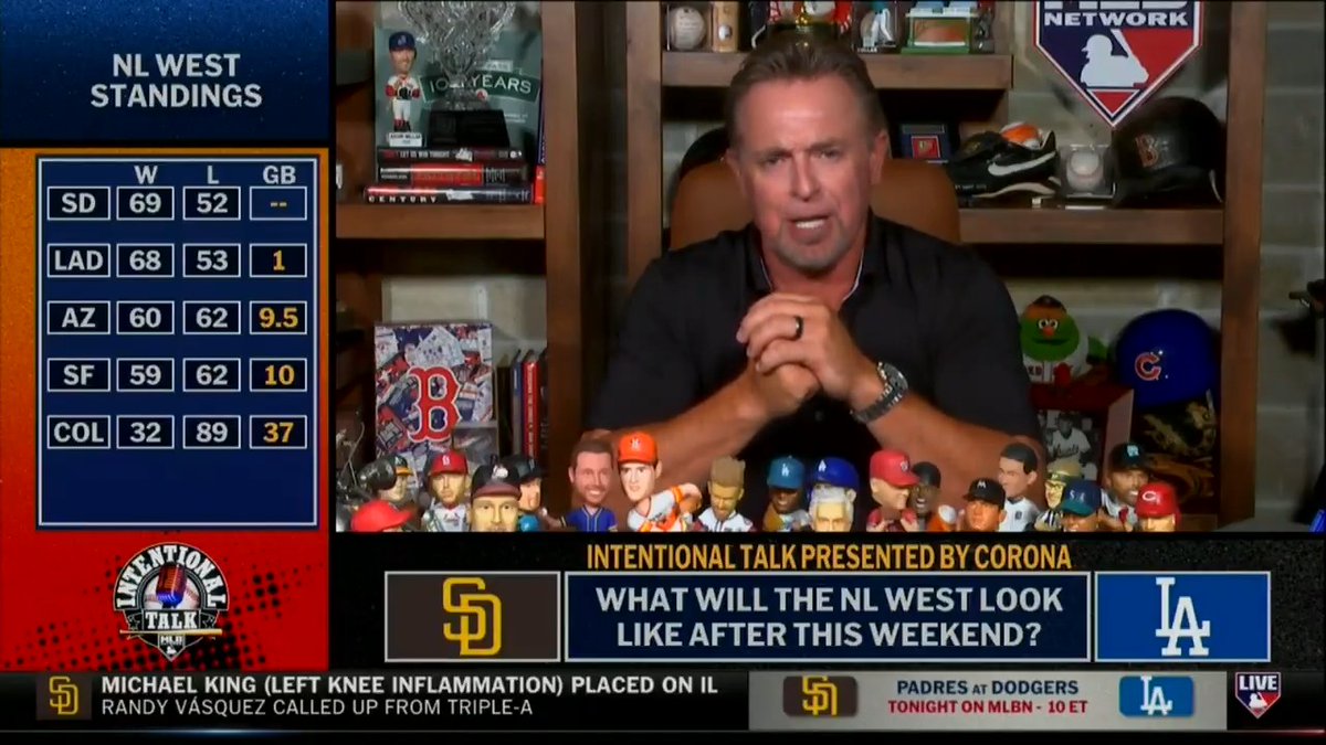 "This is almost a changing of the guard." What will the NL West look like after this weekend series between the Padres and Dodgers? Kevin Millar | Siera Santos