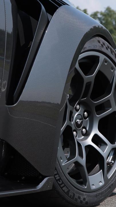 Bringing motorsports' finest finish to the streets. The Ford Mustang® GTD Liquid Carbon weaves a track-inspired carbon fiber exterior with Mustang GTD's street-legal, track-ready performance. The Liquid Carbon’s style upgrades make this Mustang GTD stand out on any start line.
