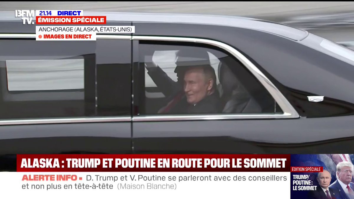 Sommet en Alaska: Donald Trump et Vladimir Poutine sont dans la même voiture