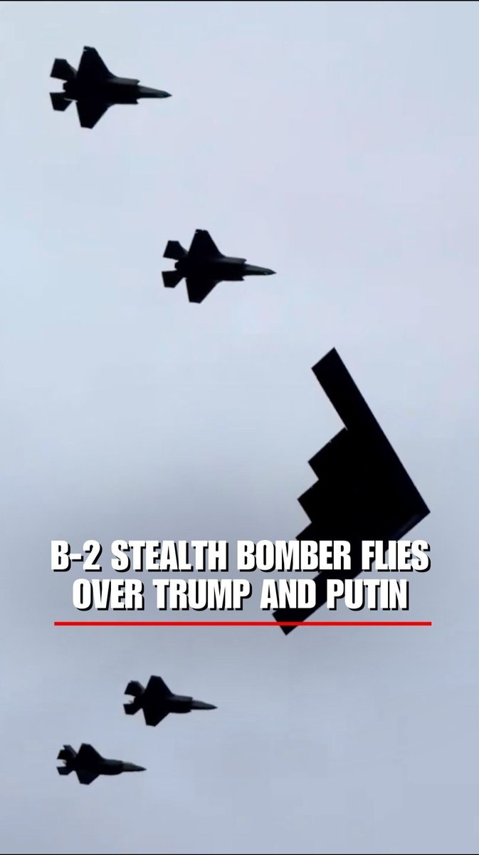 B-2 Stealth Bomber makes a dramatic pass over Trump and Putin to kick off the historic summit