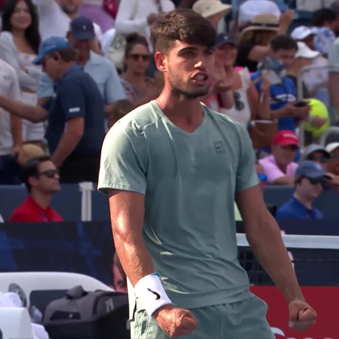 Refuse to lose 🤩 The moment Carlos Alcaraz notched his 15th consecutuve Masters 1000 victory! #CincyTennis