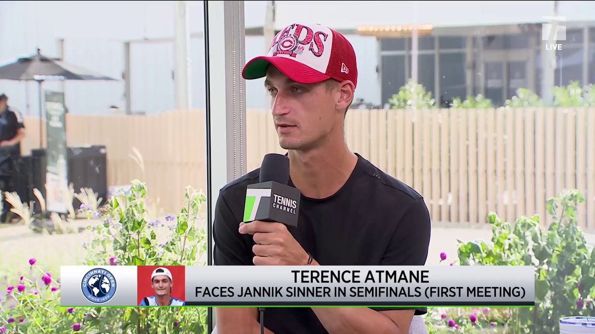 Terence Atmane ahead of facing Jannik Sinner in Cincinnati: "Jannik is, I think, the most incredible player that we have pretty much ever seen in our lifetime." (via Tennis Channel)