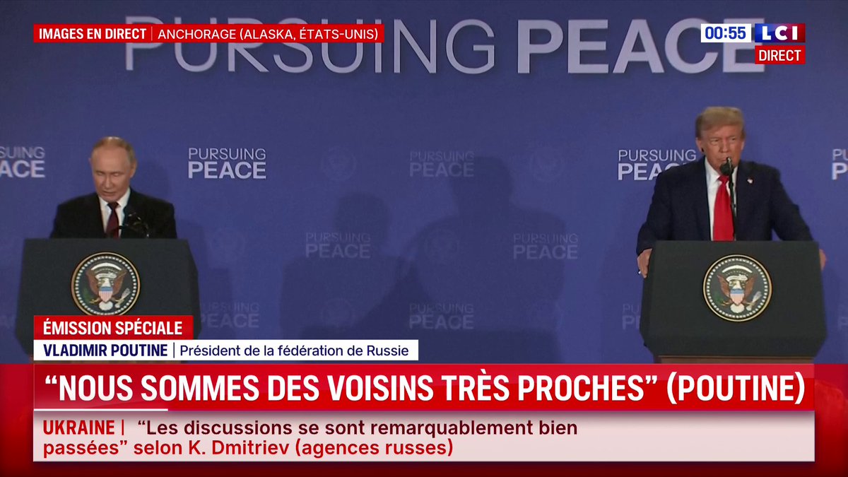 🔴 Conférence de presse : Trump-Poutine en Alaska 🗣️ « Nous sommes des voisins très proches », affirme Vladimir Poutine à propos des États-Unis