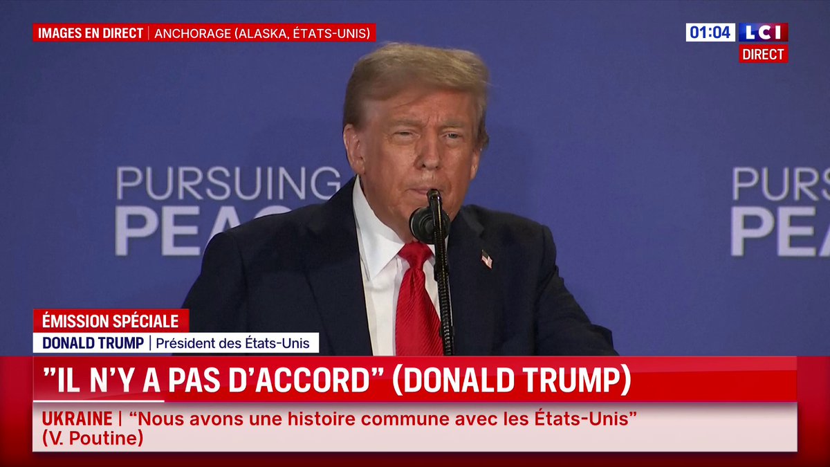🔴 Conférence de presse : Trump-Poutine en Alaska 🗣️ « Il reste encore quelques éléments à régler », déclare Donald Trump après son échange avec Vladimir Poutine, qui n’exclut pas une prochaine rencontre à Moscou