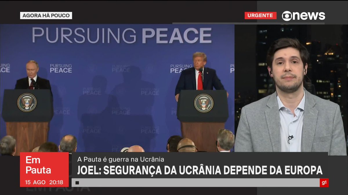 “Trump montou todo o espetáculo. (...) Teve o encontro com o Putin, o recebeu nos Estados Unidos, criou-se uma expectativa enorme, estávamos todos grudados na TV para ver o que iria acontecer: rigorosamente nada. Combinaram de se encontrar futuramente”, diz Joel Pinheiro 🇧🇷 sobre a reunião entre os presidentes dos Estados Unidos, Donald Trump, e da Rússia, Vladimir Putin, para tentar ao menos um cessar-fogo para a guerra na Ucrânia. ➡ Assista ao #EmPauta: #GloboNews