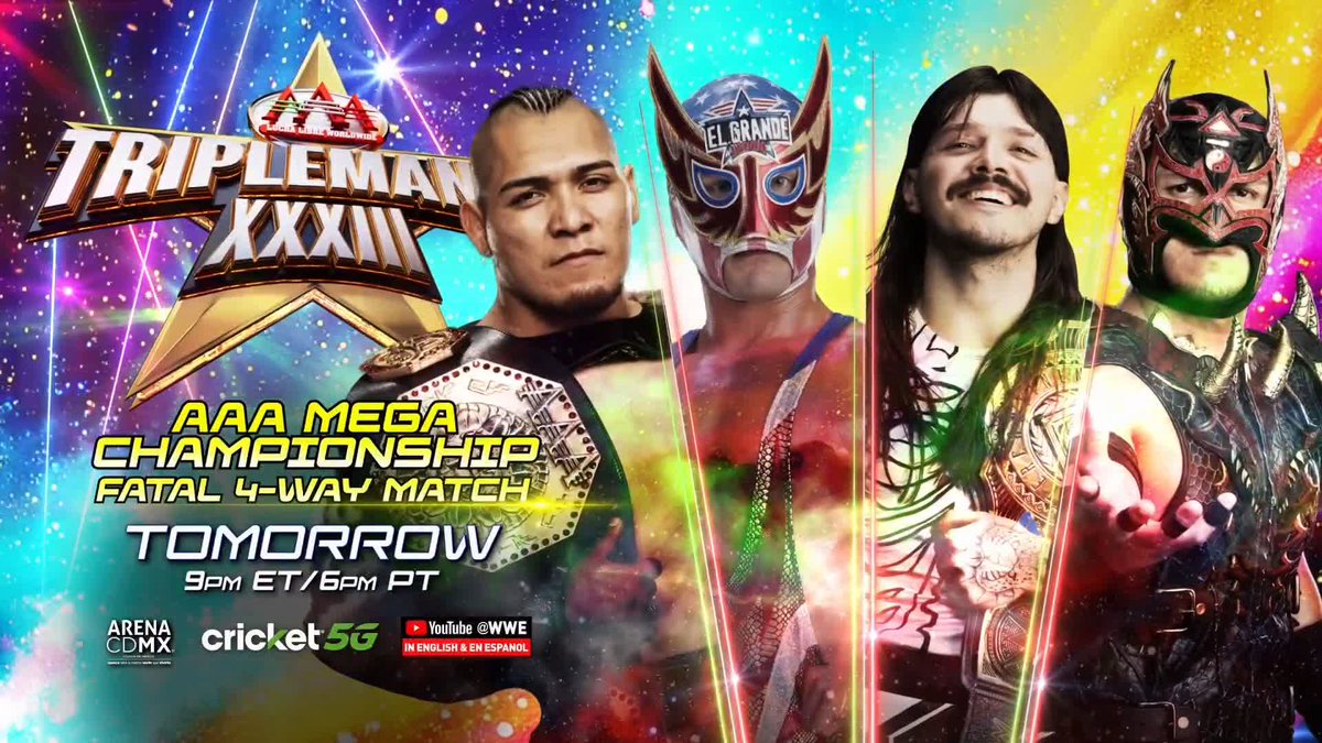 You don't want to miss this. Lucha Libre AAA Worldwide #TripleMania goes down TOMORROW and it's about to be fireworks! 🙌 WATCH HERE: