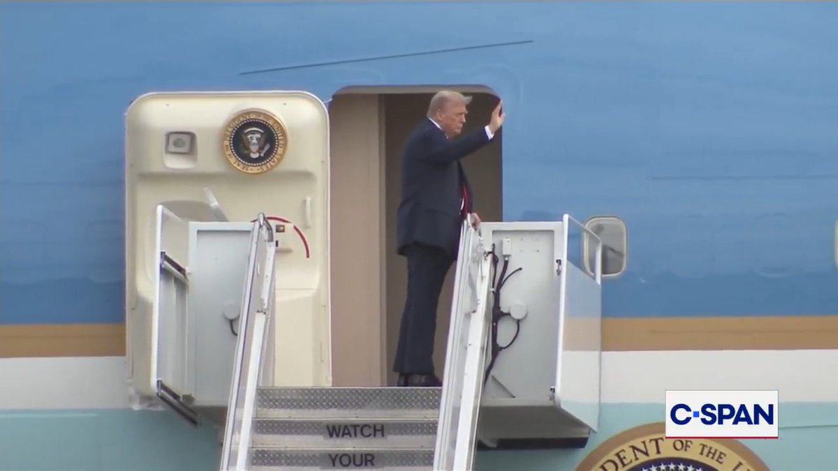 President Trump departs Anchorage, Alaska following meeting with Russian President Vladimir Putin.