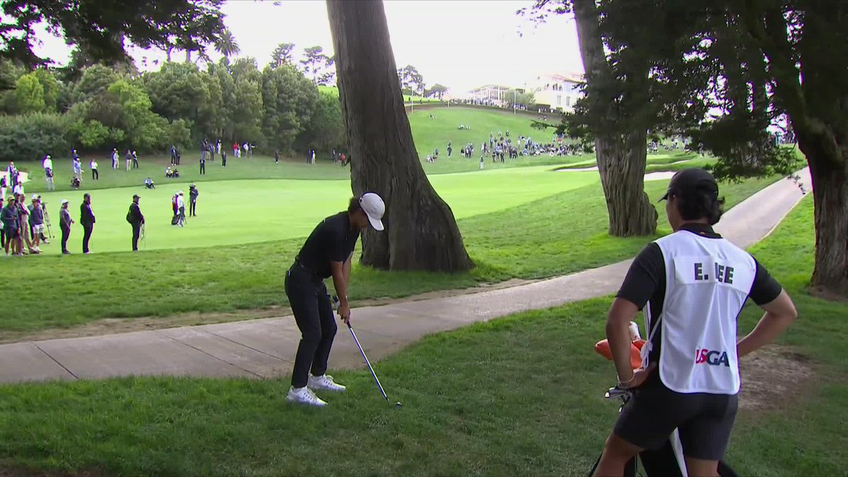 Eric Lee escapes Alcatraz 🤯 The OSU Cowboy Golf standout hit this INSANE second shot to help him secure the final spot in the semifinals at The Olympic Club.
