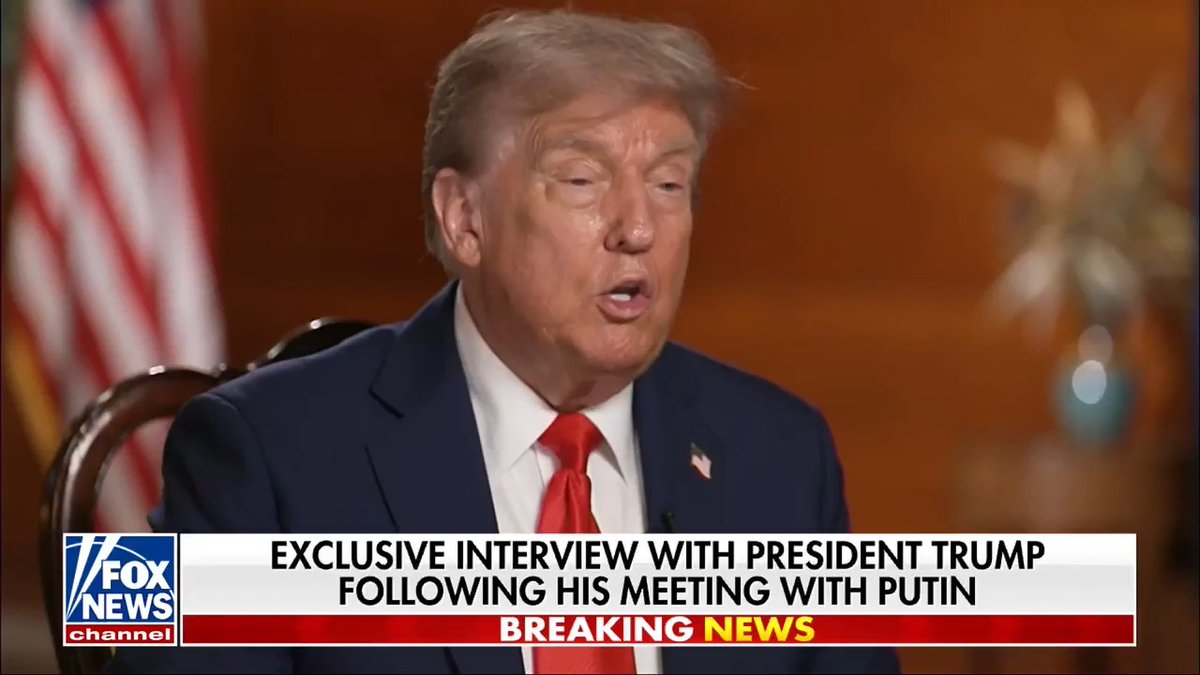 President Trump tells Sean Hannity 🇺🇸 on prospect of peace deal: "Ukraine has to agree to it, maybe they'll say no because Biden handed out money like it was candy and Europe gave them a lot of money."