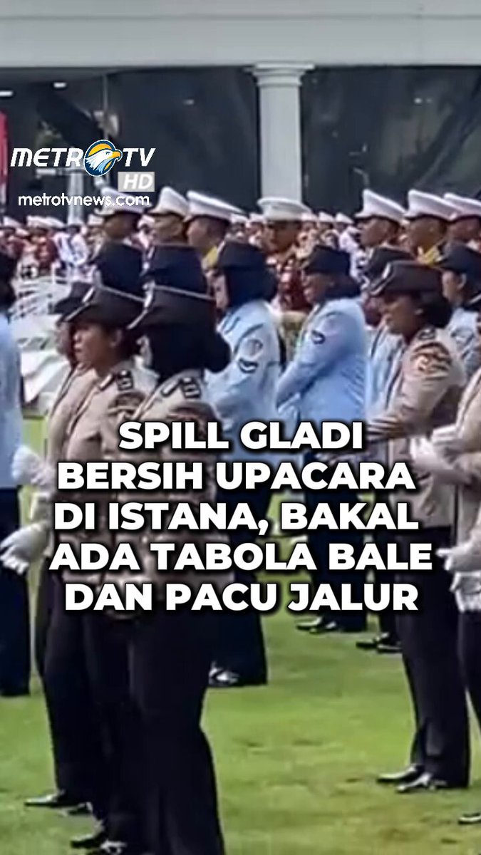 Gladi Bersih, upacara HUT ke-80 Kemerdekaan Republik Indonesia diwarnai latihan joget Tabola Bale dan Pacu Jalur. Momen ini dibagikan oleh akun Tiktok @captainadnann. Wah jadi nggak sabar menanti upacara besok! 😁 Video: Tiktok @captainadnann #HUT80RI #Dirgahayu80RI #RI80 #HUTRI2025 #IndonesiaJaya2025 #MetroTV #TabolaBale #PacuJalur #GladiBersihUpacara #GladiBersihIstana