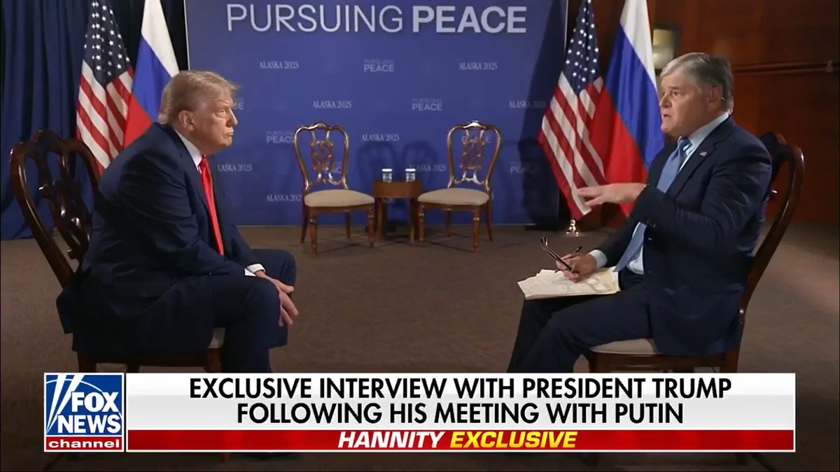 .Sean Hannity 🇺🇸 on Russia-Ukraine negotiations: "This does not impact the United States as much as it does our allies in Europe... but you're doing it anyway. Now, why?" President Trump: "Number one is lives, and number two is everything else. Wars are very bad."