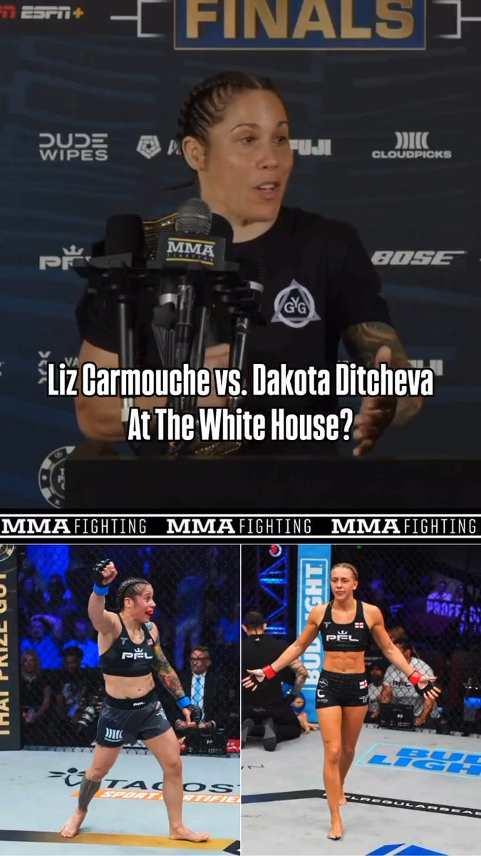Liz Carmouche vs. Dakota Ditcheva next? After her incredible knockout, Carmouche would love for that fight to happen next at the White House. 👀 🇺🇸