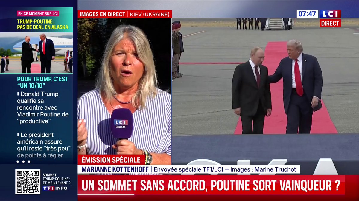 🔴 Réaction en Ukraine après le sommet Trump-Poutine ▶️ En Ukraine, Marianne Kottenhoff raconte la déception des soldats ukrainiens de voir que Vladimir Poutine et Donald Trump n'ont conclu aucun cessez-le-feu. Pour eux, rien ne change et les combats continuent sur le terrain.