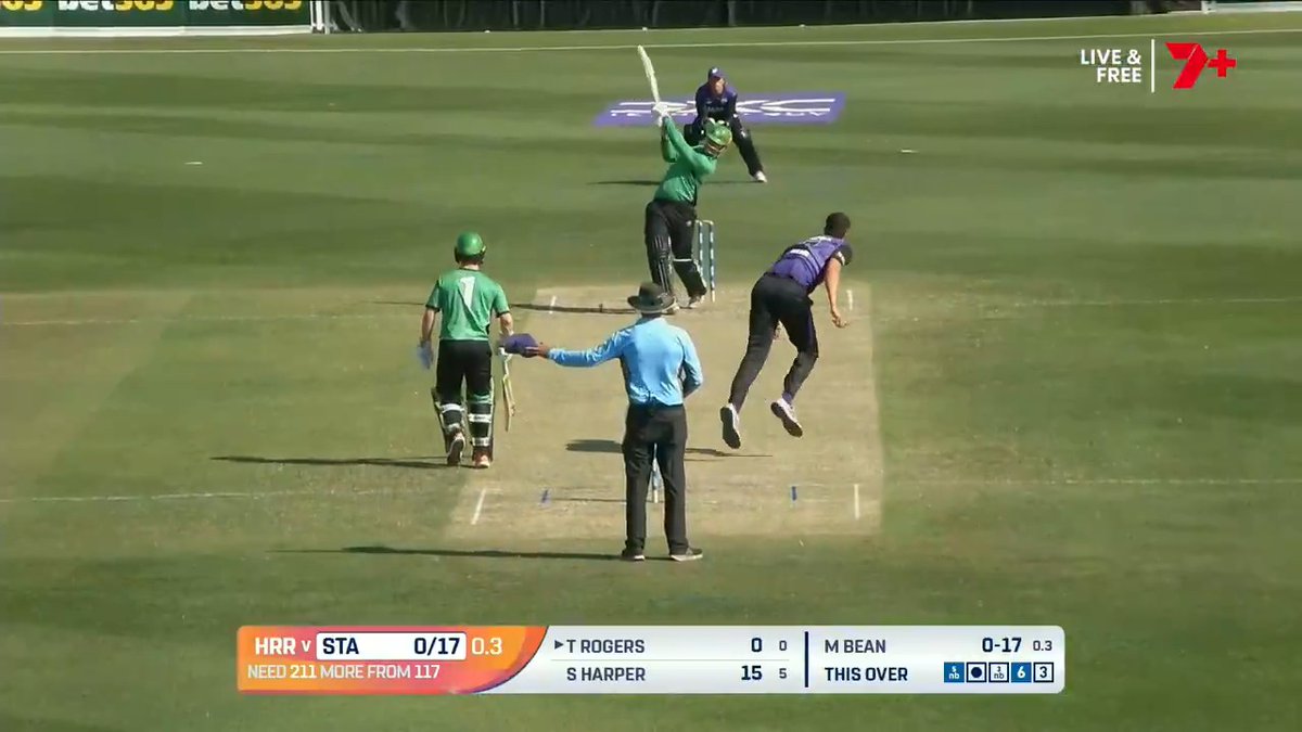 36 runs off the (nine-ball) over for Melbourne Stars in the #TopEndT20 😲 Sam Harper and Tom Rogers on fire, live on 7plus 🔥