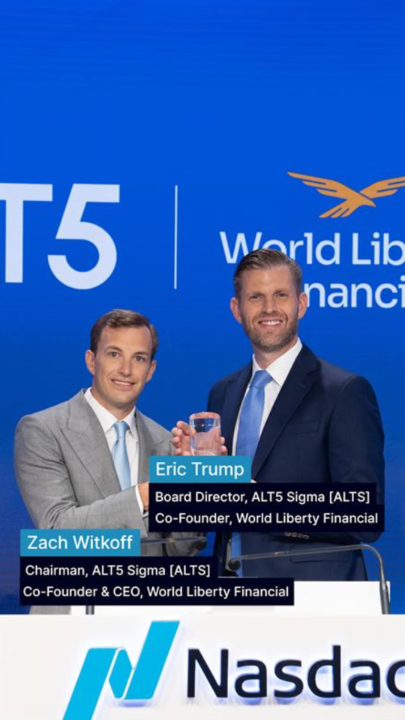 “The digital revolution is right in front of us.” Eric Trump and Zach Witkoff announce WLFI’s entry into the public markets in partnership with ALT5 Sigma [ALTS] at Nasdaq, unlocking direct access to mint and redeem their USD1 stablecoin and expanding the digital asset ecosystem through cutting-edge technology and innovation.