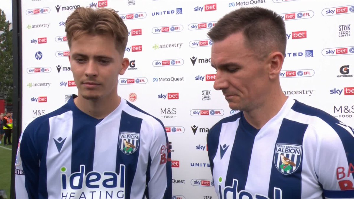 🗣️ "There's not a lot on him, but he's tall, so I've been giving him stick all week, he's a big beanpole!" West Brom's goalscorers Isaac Price and Jed Wallace chat to Gabriel Clarke after West Brom made it two wins from two to start the Championship season 👏