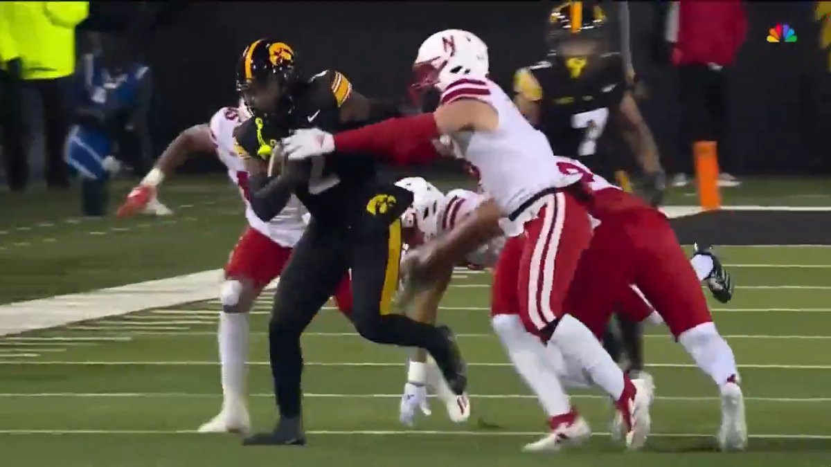 2️⃣ more Saturdays 🙌 We're counting down to Big Ten Conference football with Kaleb Johnson's highlight YAC TD in last year's Hawkeye Football win over rival Nebraska.