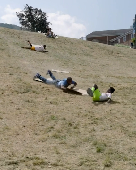 .Ryan Smith couldn't let his kids have all the fun in Williamsport 😅 He stepped from behind the SportsCenter desk to go down the hill with them 😂