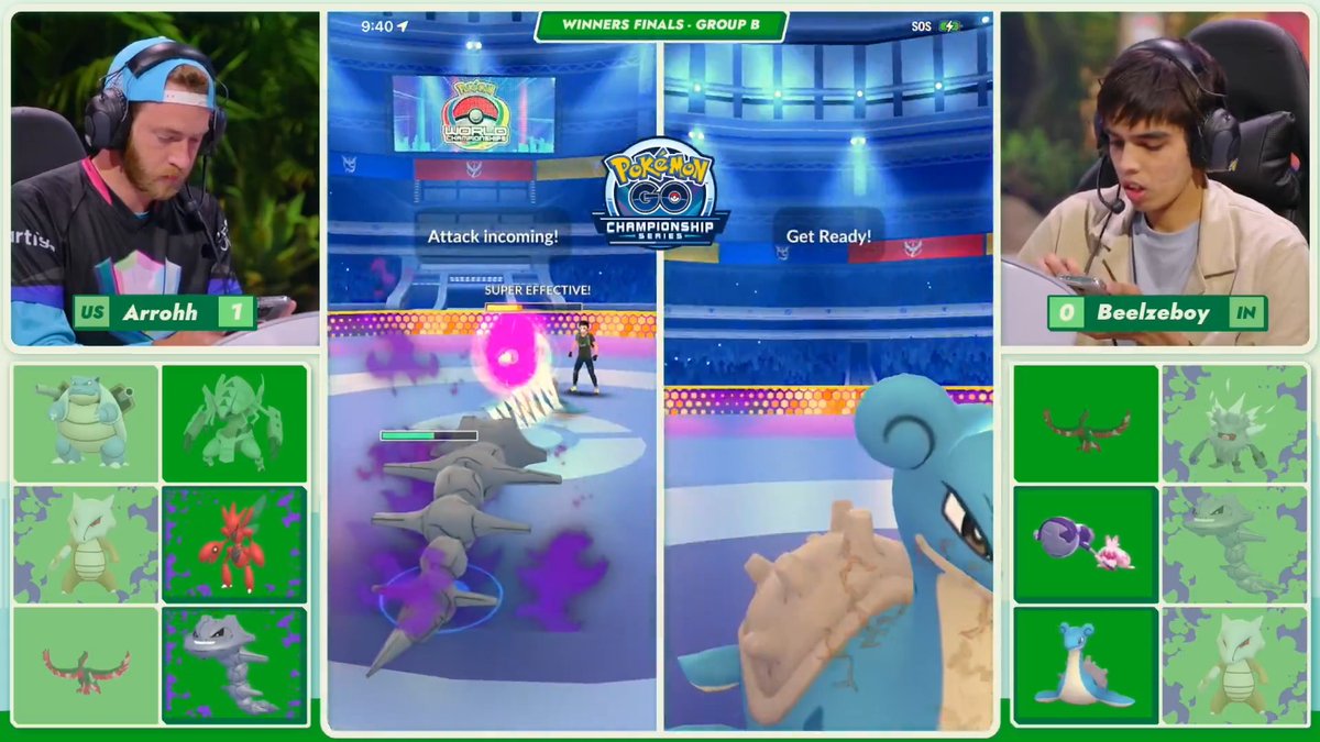 A catch so good it leads to... a stalemate? As Day 2 of #PokemonWorlds kicks off, competitor Beelzeboy, swaps in Tinkaton at the perfect moment to catch the Night Slash, eventually leading to a set win! #PokemonGO