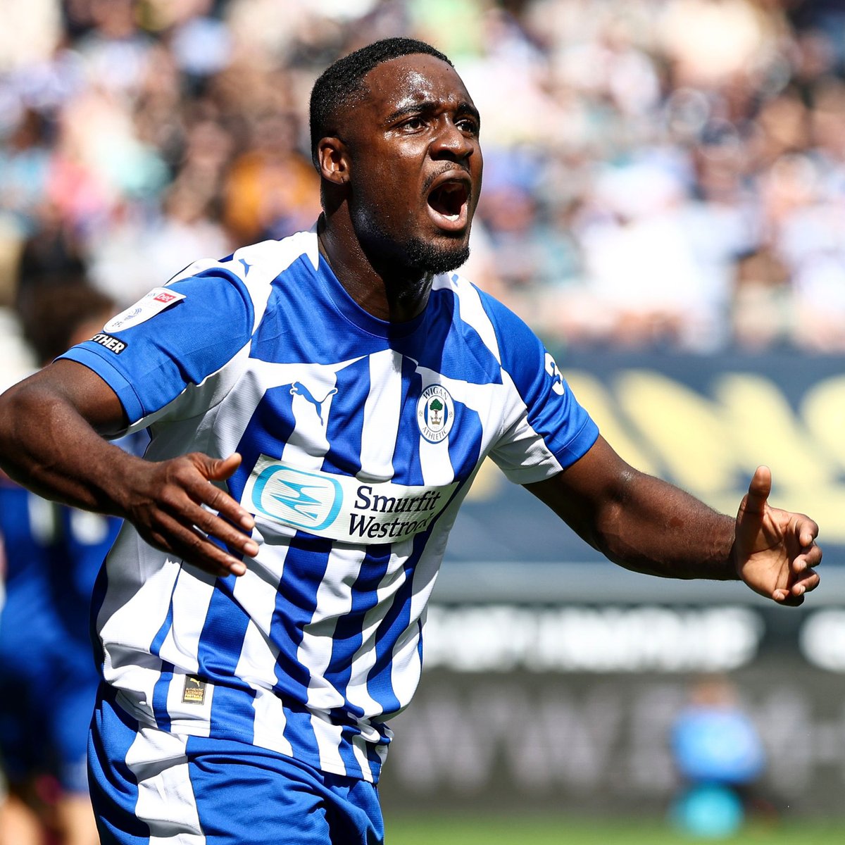 Opening his Latics account at the Brick. ๐ Love it, big Chris! ๐ #wafc ๐ตโช๏ธ
