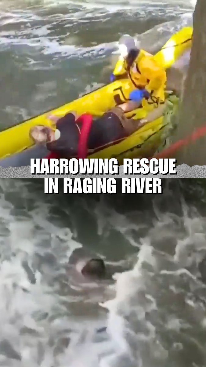 WATCH: Dramatic footage shows first responders rescue two people from a raging river. Both victims are expected to fully recover.