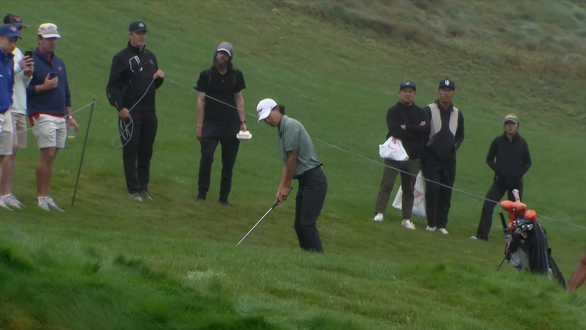 We've been told Eric Lee can get up and down from a garbage can, OSU Cowboy Golf. Another save from around the green ties the match.