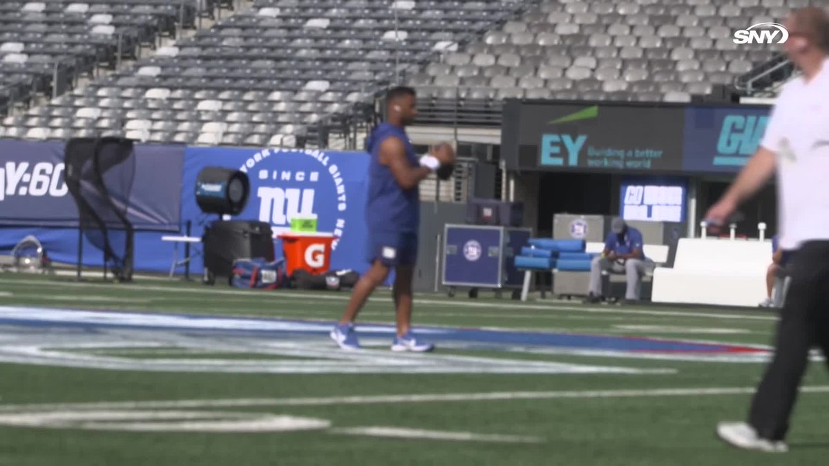Russell Wilson is doing some early work on the field in advance of tonight's game