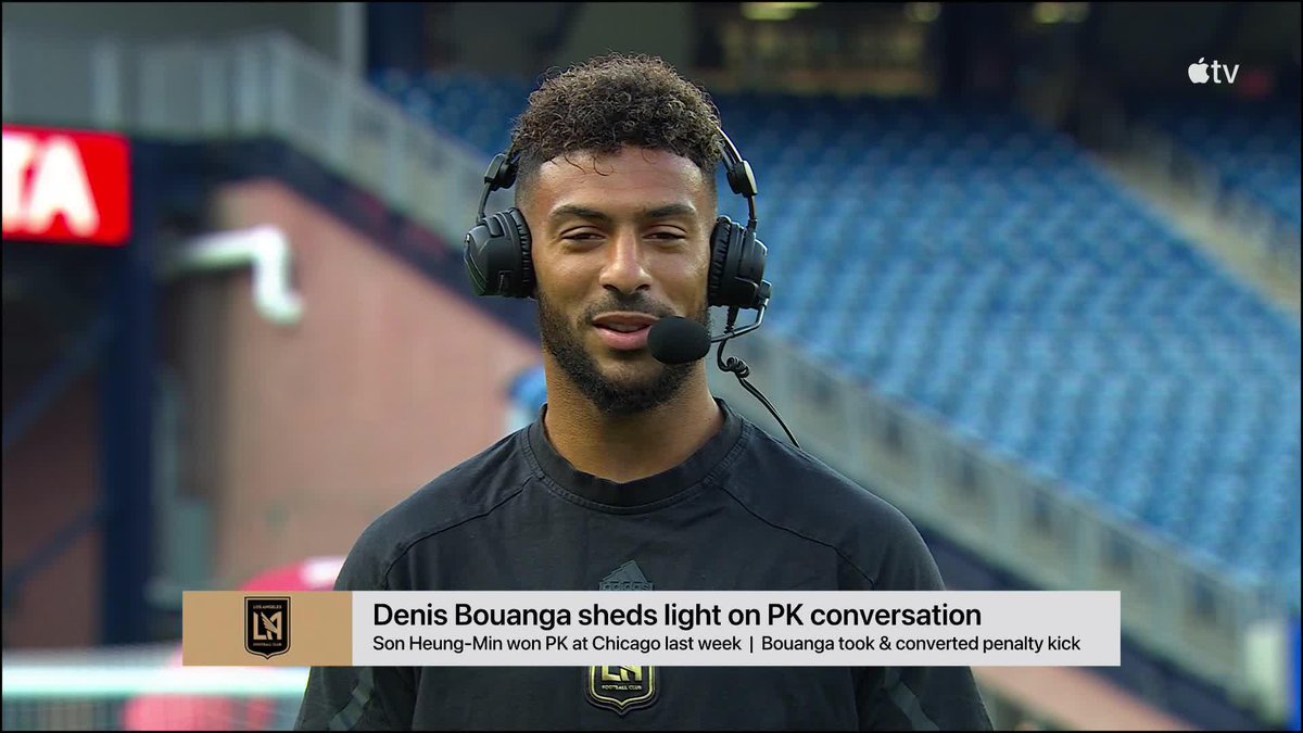 "Denis Bouanga have you taught Son your front flip celebration?" - Kaylyn Kyle Son tells me if he scores he will do the same 🤣