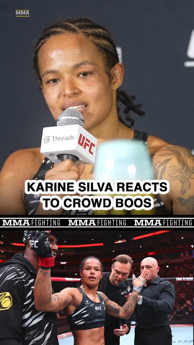 Karine Silva admits she was "surprised" by the Chicago crowd booing her victory over Dione Barbosa at #UFC319: "I thought I had it in the bag. … You can't always please everyone."