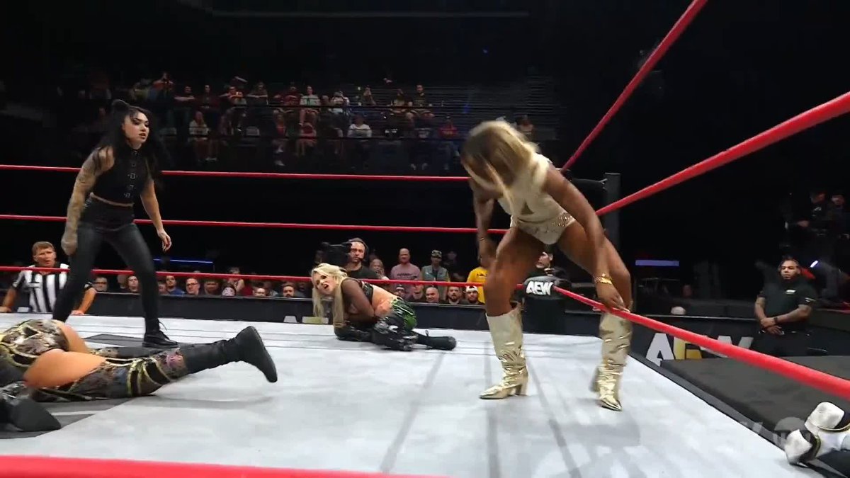 FEEL THE WRATH! Just as the brawl was breaking out, @HarleyCameron_ makes the save! Watch #AEWCollision on TNT & HBO Max