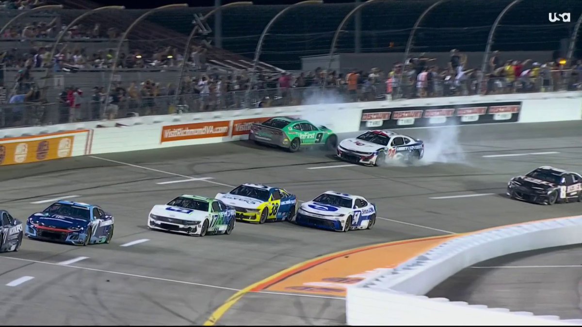 Chase Elliott's day ends early after a huge crash late in stage two. 📺 USA Network