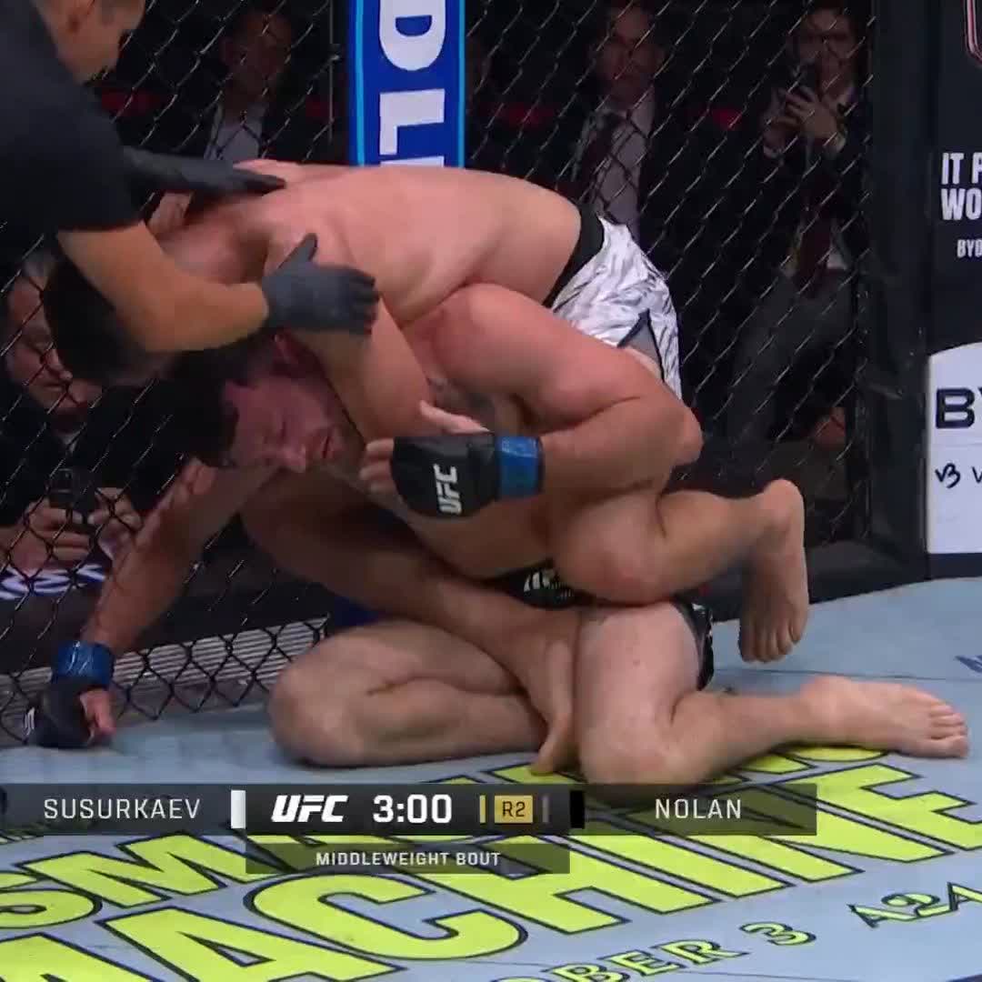 Welcome to the UFC, Baisangur Susurkaev 😮💨 He gets the submission victory in round two! #UFC319