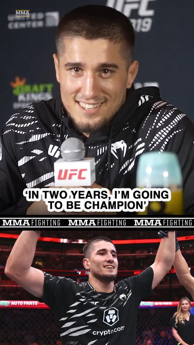 Baisangur Susurkaev sees #UFC gold in his future at his big win at #UFC319 in Chicago: "In two years, I'm going to be champion. I don't need easy fights."