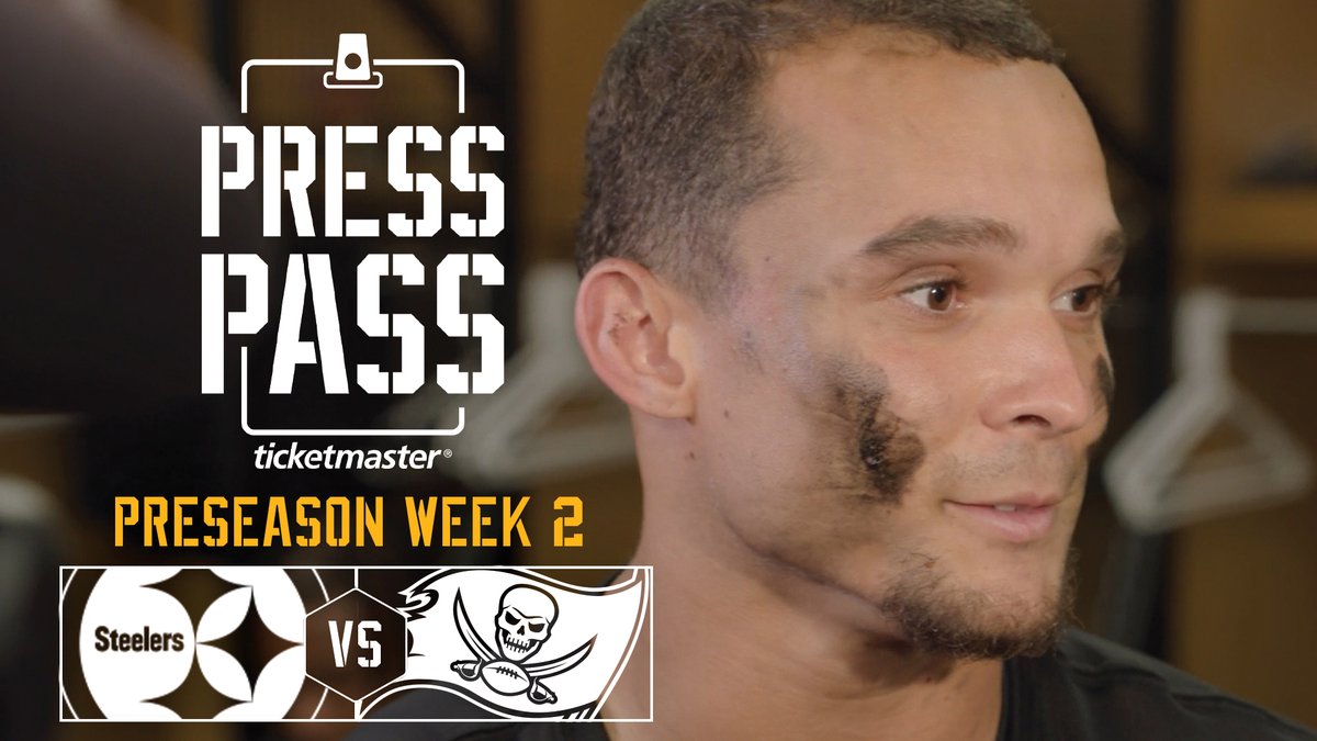 Cole Holcomb, Roman Wilson, Kaleb Johnson, and Logan Lee talked to the media after the Steelers preseason game against the Buccaneers. Ticketmaster