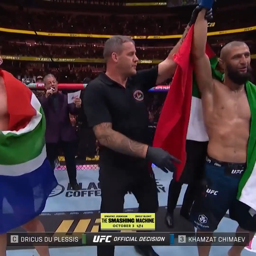 DOMINANCE ALL THROUGHOUT! 💪 🐺Khamzat Chimaev with an unworldly showing to become the NEW UFC middleweight champion of the world! #AndNew #UFC319
