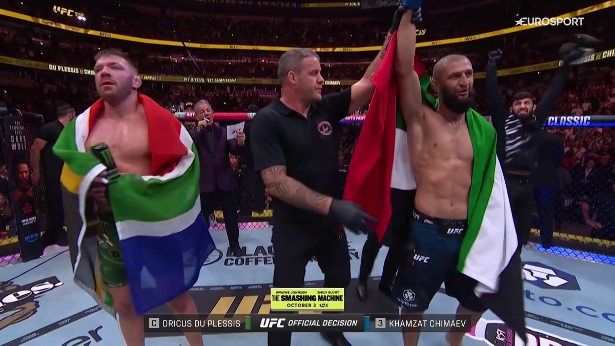 UNA BESTIA PARA DOMINARLOS A TODOS 🐺👑 Khamzat Chimaev tortura a Dricus du Plessis durante cinco asaltos y se proclama campeón del peso medio por decisión unánime. #UFC319 #UFCHBOMax