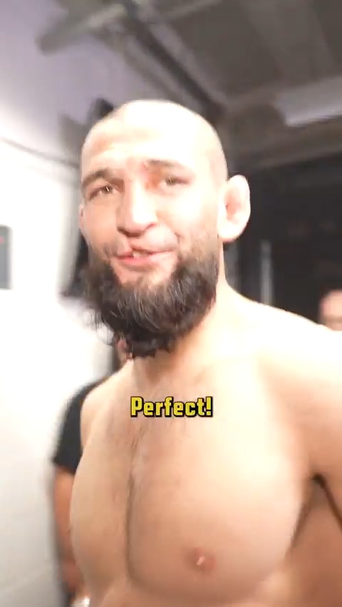 15-0 🏆 🐺 #UFC319 All smiles for your new middleweight king, Khamzat Chimaev!