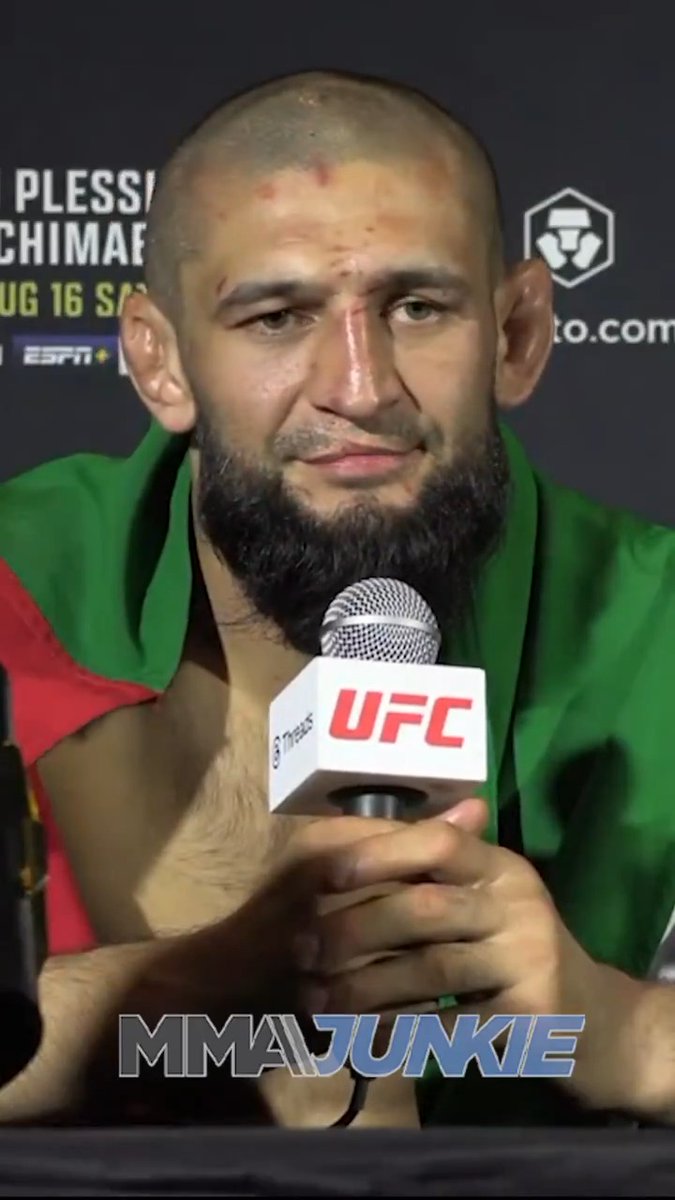 Khamzat Chimaev jokes he should have to give back his black belt for not finishing Dricus Du Plessis at #UFC319 😭