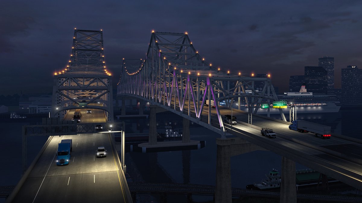 ICYMI: Do you love bridges? We do! 😍 Our upcoming Louisiana DLC for American Truck Simulator will feature a selection of monumental bridges located across the Pelican State. 🚛🌉 Check out more screenshots at our blog: