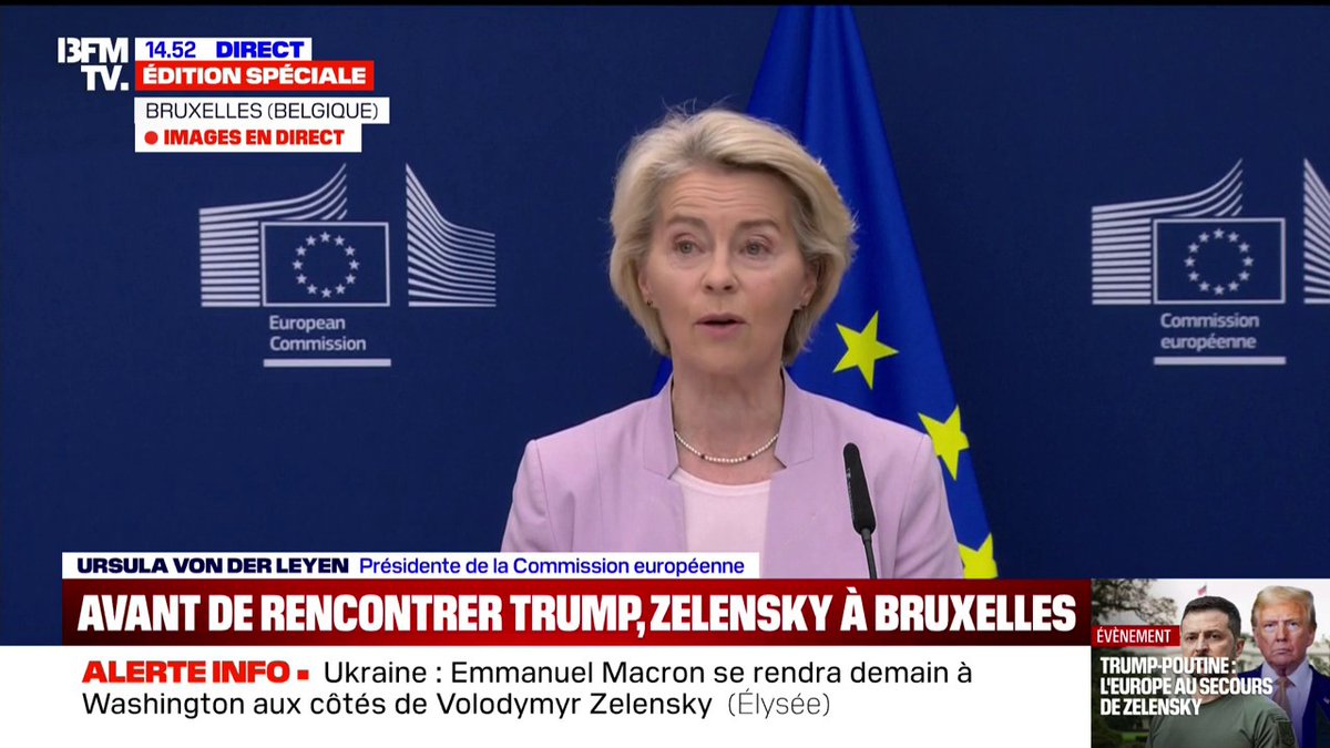 "L'Ukraine doit protéger sa souveraineté et son intégrité territoriale", assure Ursula von der Leyen, présidente de la Commission européenne