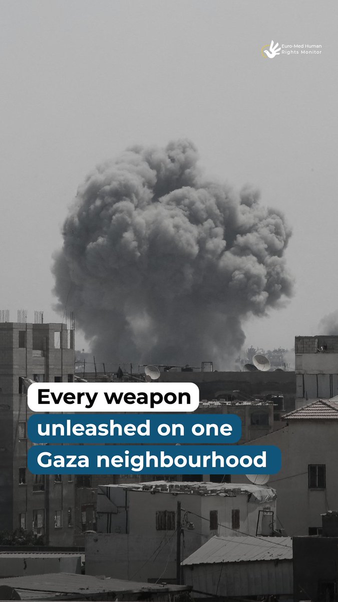 With almost no media coverage, Israel is obliterating Zaitoun, #Gaza's largest neighbourhood, using all kinds of weaponry against its civilian population