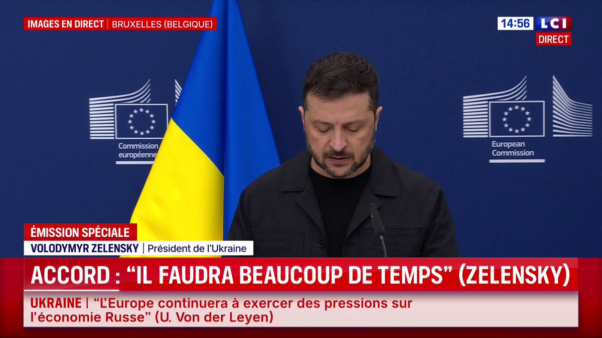 🔴🗣️ "La Russie est confrontée à un échec dans la région de Donetsk. Poutine n'a pas réussi à s'en emparer... De par la constitution de l'Ukraine, il est impossible d'abandonner du territoire ou d'échanger des territoires" : Volodymyr Zelenskyy aux côtés d'Ursula von der Leyen